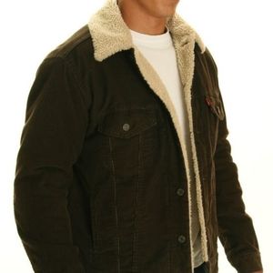 Sherpa Levi's Jacket in Brown Corduroy Mens Small